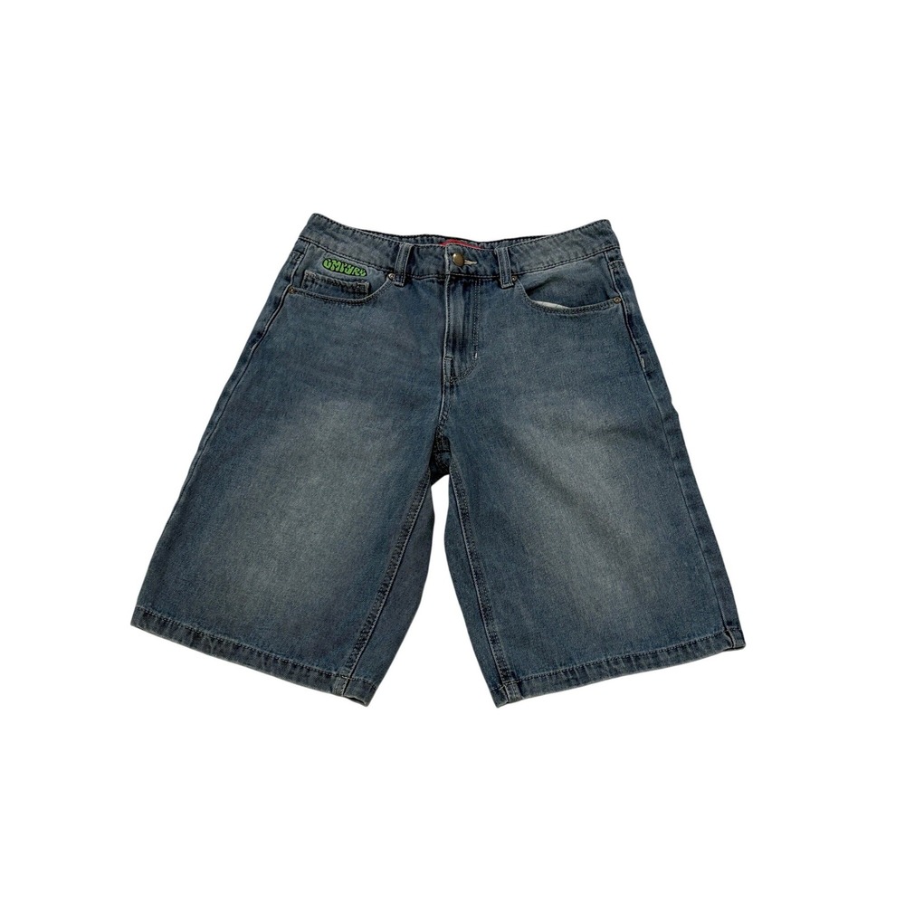 Gmpyre Womens Baggy Denim Shorts Blue Y2K Skater Streetwear Size 2 Medium